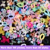 Kikonoke 100 Pieces 3D Resin Gummy Bear Nail Charms Mixed Set Cute Bow Candy Flowers Nail Art Clasps with Snowflake Heart Star Slice for DIY Manicure Tips Decor