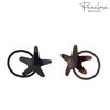 Parcelona French Sleek Star Brown Shell N Black Set of 2 Cellulose Hair Bands Non Slip Ponytail Holder Hair Ties Girls and Women Hair Accessories