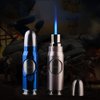 Navpeak Torch Jet Cigar Lighter Creative Bullet Shaped Windproof Turbine Inflatable Metal Lighters for Outdoor Barbecue (Butane Not Included) (Blue)