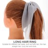 VALICLUD 8PCS Chiffon Hair Scarf Scrunchies Double Layer Bowknot Ponytail Holder Elastic Ribbon Hair Ties for Women Girls