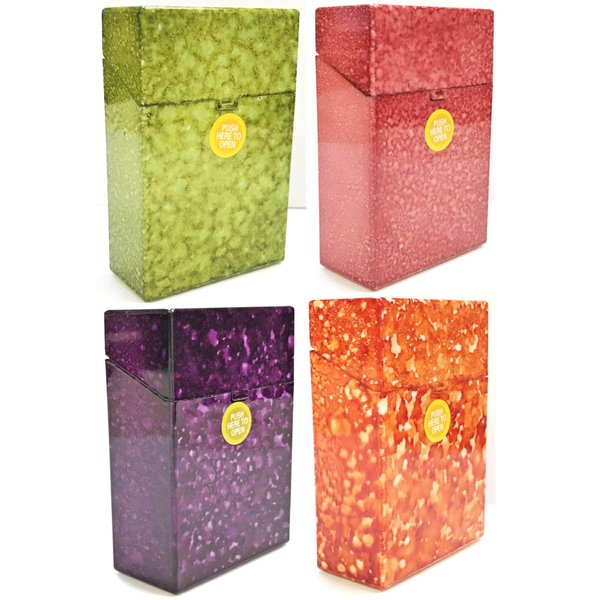 Eclipse Speckled Water Drop Design Hard Plastic Crushproof Cigarette Case, 2ct, Kings, Assorted Colors, 3116M11