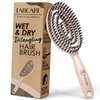 FABCARE Detangler Hair Brush for Women, Men & Children, Detangling Brush for Thick or Curly Hair - Dry or Wet Hairbrush with Boar Bristles, Curved Vented Hair Brush for Blow Drying, Beige