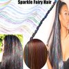 Hair Tinsel Kit 12 Pcs Clip in Hair Tinsel Heat Resistant 20 Inch Fairy Hair Tinsel Kit for Women Glitter Tinsel Hair Extensions for Party(Lake blue)