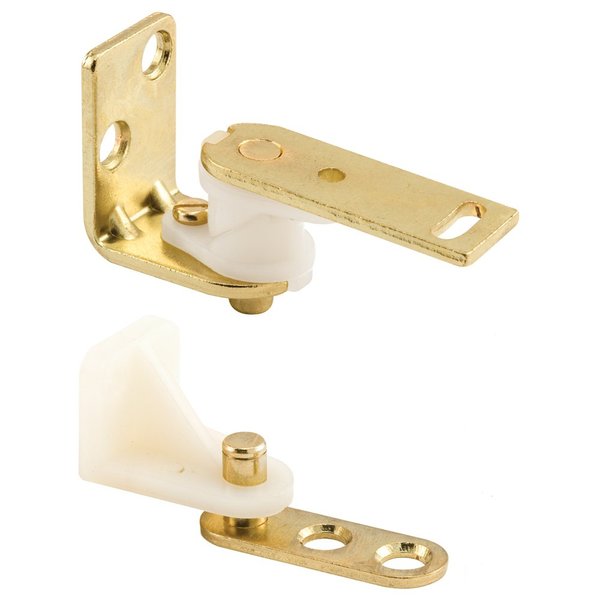 Prime-Line U 9133 Hinge Set, Café Door Style, Brass (Single Pack)