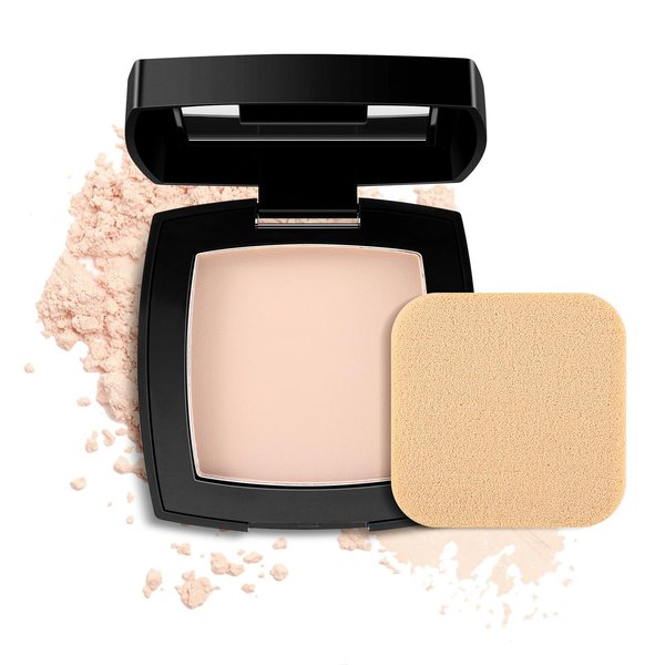 Apooliy Setting Powder, Oil Control Pressed Powder, Long-Lasting Matte Face Powder Pore Minimization, Flawless Finishing Powder Makeup, Portable Face Powder Compact with Mirror and Puff