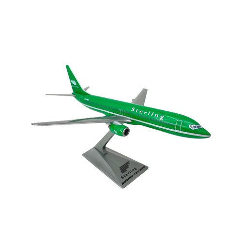 Sterling Green 737-800 Airplane Miniature Model Plastic Snap-Fit 1:200 Part #ABO-73780H-017