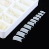 iNenk Long Duck Fan Flare Nail Tips, 500PCS Clear Natural Crystal Duck Feet Styel for Wide French False Nail Extension, Half Cover Acrylic Nails Professional for Y2K-inspired Designs(10 Size Natural)