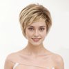 NiceToBuy Umeet Short Straight Blonde Bob Wigs Heat Resistant Synthetic Wigs for Women Natural Looking Wig with Wig Cap