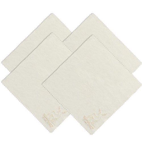 VIPbuy 4 Pack (8" x 8") Natural Chamois Cleaning Cloths for Glasses, Eyeglasses, Camera Lens, Cell Phones, Computers, Tablets, LCD Screens, Antiques, Instruments