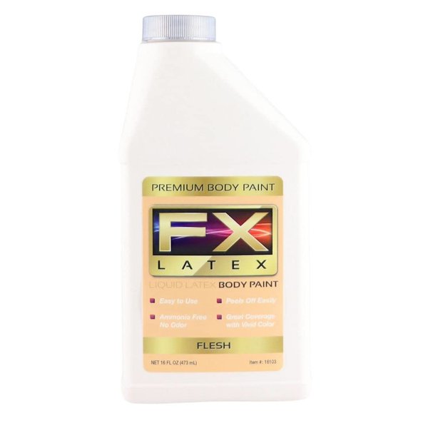 Flesh 16 Oz - Liquid Latex Body Paint, Ammonia Free No Odor, Easy On and Off, Cosplay Makeup, Creates Professional Monster, Zombie Arts