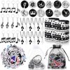 Seajan 110 Pcs Music Party Favors Include Music Notes Silicone Bracelets Musical Note Necklaces Keychains Stickers Badges Organza Gift Bag Fillers for Music Themed Birthday Party Supplies Decorations