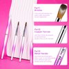 Shine Chance 4Pcs Acrylic Nail Brushes Set, Kolinsky Acrylic Nail Art Brush, Art Design & Polish Mistake Cleaning Manicure Tools for Women Acrylic Application (Size 6 8 12 14)