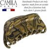 Camila Paris CP2959 French Hair Ponytail Holders Ties, Flower, Handmade, Bronze, Strong Hold Grip Hair Clips for Women, No Slip and Durable Styling Girls Hair Accessories, Made in France