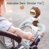 KinYiLO Cute Stroller Fan Clip On for Baby, Portable Baby Stroller Fans Bladeless, 4 Speeds Auto Oscillating, 4000mAh Rechargeable Battery Powered, Flexible Tripod Small Cooling Fan for Crib/Car seat