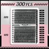 Lash Extension Kit 300 Pcs Lash Clusters Eyelash Extension Kit with Lash Bond and Seal Lash Remover Eyelash Brush Tweezer DIY at Home (30D+40D, D-9-18mix Kit)