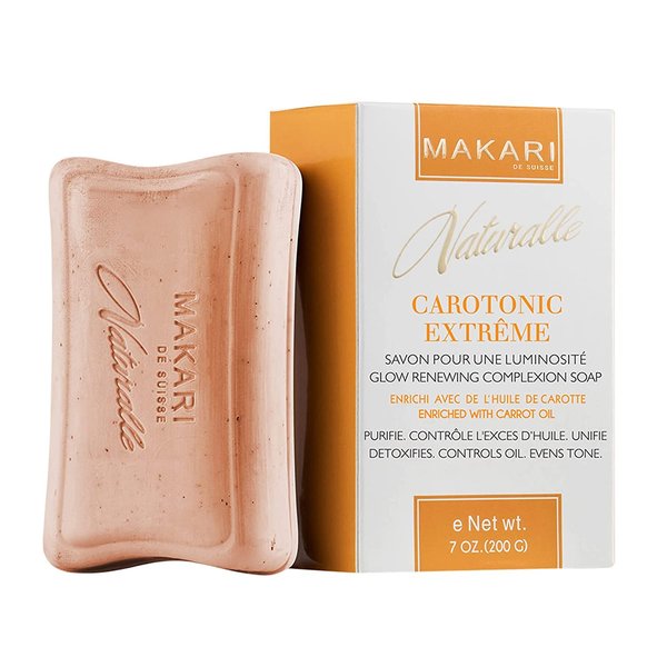 Makari Naturalle Carotonic Extreme Toning Soap | Skin Illuminating and Oil-Controlling Bar | Prevents Breakouts | Promotes Even Skin Tone | For Combination, Oily, and Acne-Prone Skin (7oz)