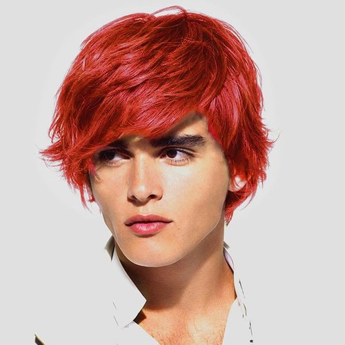Tseses Red Short Wigs for Men with Bangs Synthetic Natural Looking Halloween Cosplay Hair Wig for Male Guys