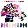 Maitys 224 Pieces 16 Sheets Full Wrap Nail Polish Strips Stickers Self Adhesive Glitter Gel Nail Strips Art Decals with Nail File for Home Women DIY Nail Decorations(Multicoloured)