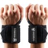Wrist Wraps (18" Premium Quality) for Powerlifting, Bodybuilding, Weight Lifting - Wrist Support Braces for Weight Strength Training (Black)