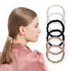 QIYUE 100% Mulberry Silk Scrunchies for Hair,Hair Ties Ropes Ponytail Holder for Women Girls Hair Accessories Decorations，22 Momme Hair Elastics Bands (Black,Light Gold,Ivory)
