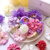 BBTO 21 Pieces Flower Hair Clip Rose Hair Clips Hair Barrettes for Women Flower Hair Accessories Boho Bride Claw Clip Hairpin Brooch Pin Headpiece for Girls Wedding (White, Purple)