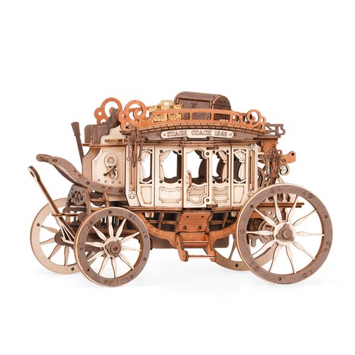 Wowood 3D Wooden Puzzles for Adults, 3D Puzzle Music Box, Model Car STEM Kits, Models for Adults to Build, Valentines Day/Birthday Gifts, Hobby for Teen Adults（Stagecoach）