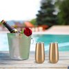 Lifecapido 2 Pack Stemless Champagne Tumblers, 6 Oz Champagne Insulated Tumblers, Double Insulated Champagne Flute Tumbler, Unbreakable Champagne Glasses for Friends Birthday Christmas Wedding (Gold)