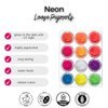 Neon Pigment for Eye Face Body Paint Eyeshadow Blacklight UV-Glow 12 Colors Loose Powder Highly Pigmented Kit