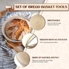 9 Inch Proofing Baskets, WERTIOO Banneton Proofing Basket Set of 2+ Bread Making + Bread Lame+ Danish Whisk+ Bowl Scraper+ Linen Liner Bread Baking Supplies, Gifts for Bakers