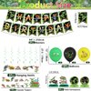Reptile Party Decorations - Including Reptile Theme Balloons, Happy Birthday Banner, Cake Topper, Hanging Swirl, and Honeycomb Centerpieces for Safari Lizard Swamp Reptile Birthday Party Supplies