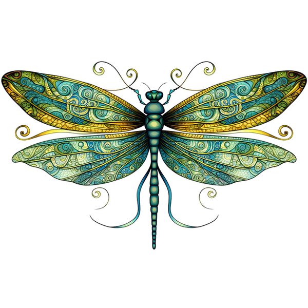 Dopetattoo 6 Pcs Watercolor Dragonfly Temporary Tattoos Hands Party Favors for Kids Fake Tattoos Face Tattoos