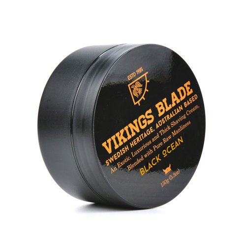 VIKINGS BLADE Luxury Shaving Cream, Black Ocean Scent, Silky Buttery Smooth, Surfactant Base. Refreshing, Clean, Close, FOAMING Shave Cream