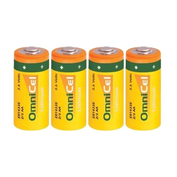 4x OmniCel ER14335 3.6V 1.65Ah 2/3AA Lithium Button Top Battery For Smart Munitions, Intrusion Sensors, Invisible Fencing, RFID Tracking, Theft Prevention, Locator Beacons, Fleet Monitoring