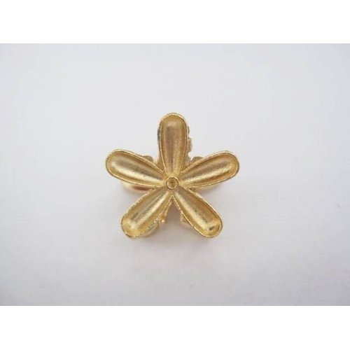 Generic Small mini gold flower petals metal hair claw clip