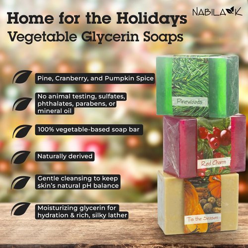 Glycerin Bar Soap Set of 3#3 - Natural, Vegan-Friendly, Hypoallergenic - Moisturizing and Hydrating with 100% Vegetable Glycerin - Sulfate-Free, Paraben-Free, Chemical-Free - 4.5 oz Each