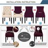 KELUINA Jacquard Waterproof Stretch Wingback Chair Cover Slipcover - Reusable Protector Cover for Dining Room Banquet Home Decor etc Machine Washable Hand Washable (Dark Grey,2PC)