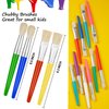 YGAOHF 24 Pcs Paint Brushes for Kids Bulk - Colorful Round and Flat Kids Paint Brushes, Easy Clean and Hold Toddler Paint Brushes for Acrylic Oil Watercolor Washable Paint