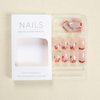 MISUD Fall Press on Nails Short Square Fake Nails Glossy Glue on Nails Brown French Tip Acrylic Nails Squoval Artificial Nails Autumn Flower Stick on False Nails with Design 24 pcs
