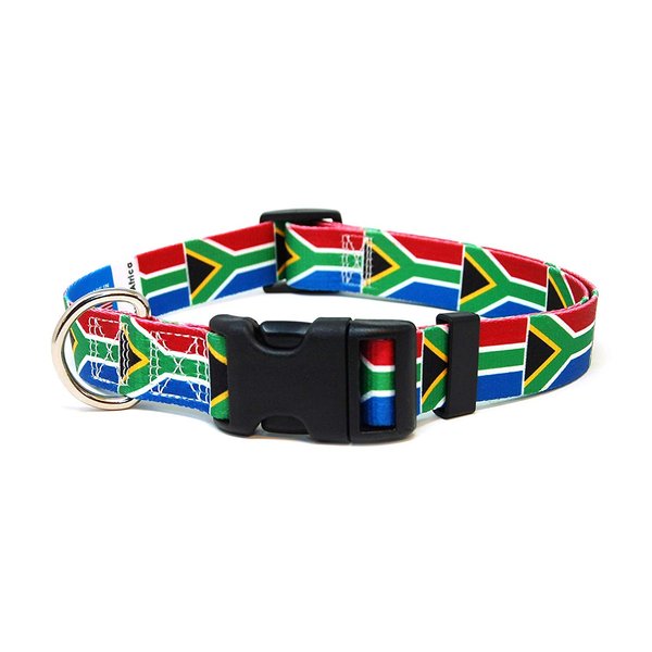 South Africa Dog Collar | Flag | Quick-release Buckle or Martingale | Made in NJ, USA | 100% Polyester