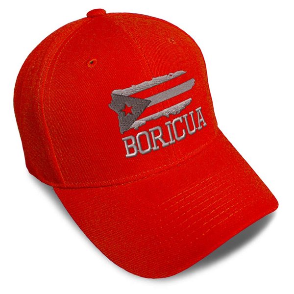 Baseball Cap Puerto Rico Island Map Flag C Embroidery Acrylic Dad Hats for Men & Women Strap Closure Red