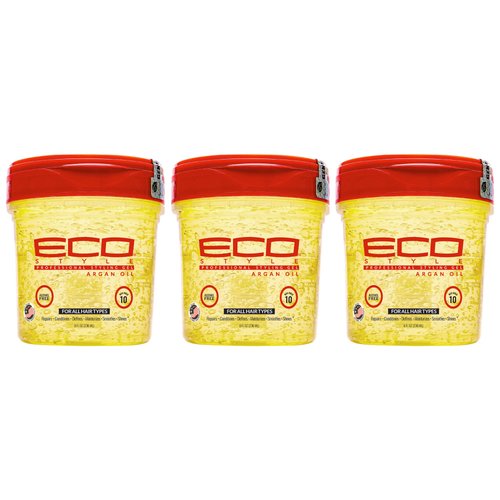 Eco Style Argan Oil Professional Styling Hair Gel, 8 oz (Pack of 3)