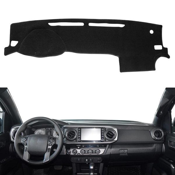 MOCHENT for Toyota Tacoma Accessories 2023 2022 2021-2016, Dash Cover Dashboard Cover Mat Custom Fit Center Console Cover Sunshield Protector Mat Pad (Black Trim)