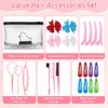 Comkrivy 3000 Pcs Elastic Hair Rubber Bands, Soft And Small Hair Elastics Ties for Girls And Women, with Hair Tie Cutter, Topsy Pony Tail Hair Tool, Hair Braiding Tools for Girls Kids Hair Styling Acc