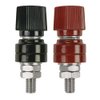 1/4" Copper Battery Terminal Stud Connector, Ampper M6 Remote Battery Binding Post Junction Post Block Terminal Kit, Pack of 2 (Red and Black)