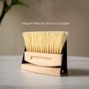 OAKART Mini Metal Dustpan and Brush Set for Sweeping Crumbs Fireplace, Natural Table Sweeper Combo (Black)
