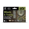 Vallejo Acrylicos Wheels & Tracks, Model Air Paint Set, 1/2 Fl. Oz. Bottles, 6 Colors, 0.57 Fl Oz (Pack of 6), Black