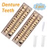 56 Pcs False Teeth Dental Complete Acrylic Resin Denture Teeth, 2 Set Whole Teeth Synthetic Polymer Denture Tooth, 23 Shade A3 Upper + Lower Dental Materials for Replacement, DIY, or Halloween