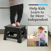 Handy Laundry Folding Step Stool - The Lightweight Step Stool is Sturdy Enough to Support Adults and Safe Enough for Kids. Opens Easy with One Flip. Great for Kitchen, Bathroom or Bedroom. (Black)