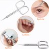 THRAU Cuticle Scissors Extra Fine for Manicure and Pedicure, Curved Blade Precise Pointed Tip Grooming Kit for Eyebrow, Eyelash, Trim Nail and Dry Skin - Small Scissors