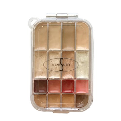 Vueset Lui, small empty makeup palette for depotting creams, 16 sections